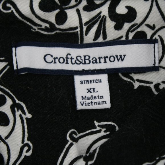 CROFT & BARROW Jacket Oversized Black White Floral Mandala Outerwear XL - Picture 5 of 13